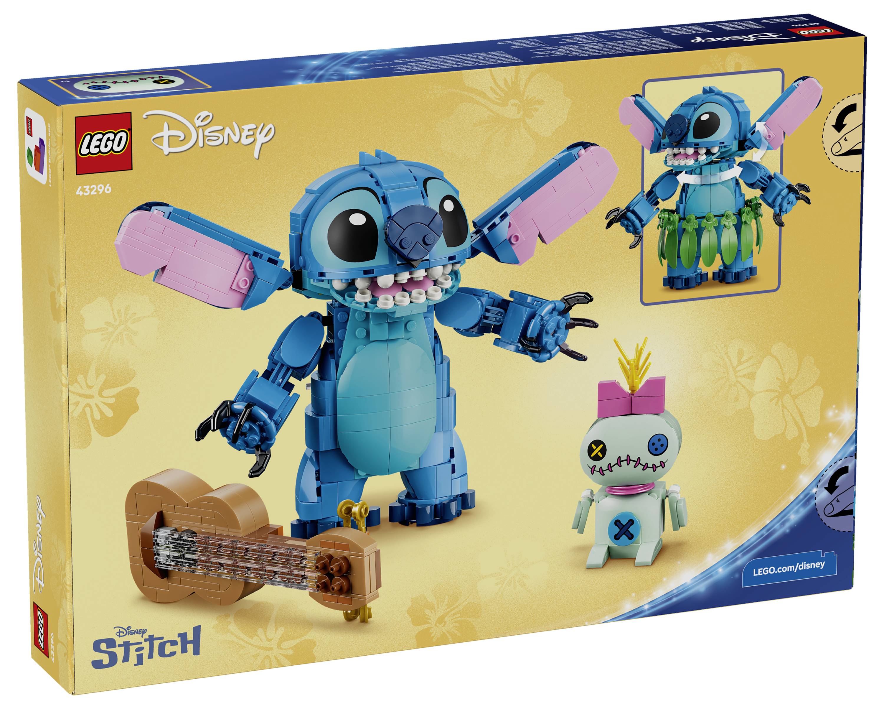 LEGO Disney Prinzessin Schloss-Spielset-Box mit Belle und dem Biest, mit Szenen des Schlosses und einem Gesichts-Austausch-Transformationspanel.