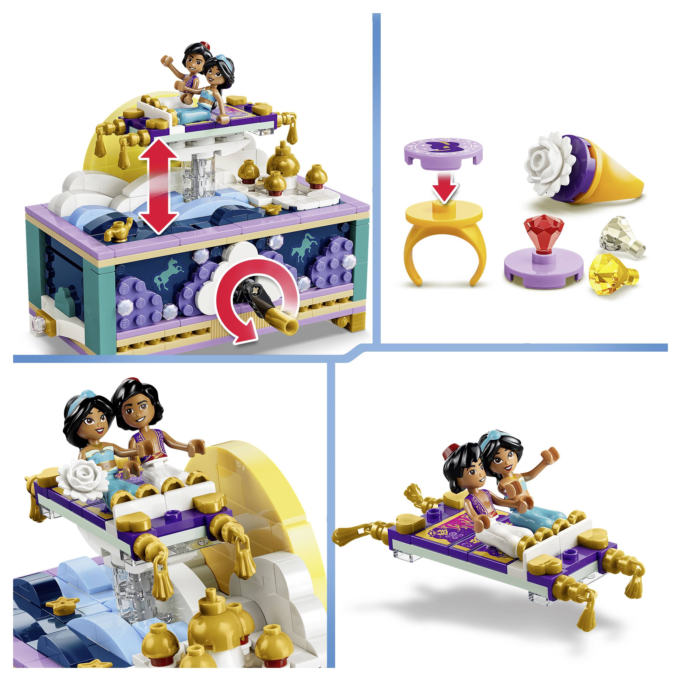 43295 LEGO® DISNEY Princess Jasmins Schmuckkästchen mit fliegendem Teppich und den Figuren Aladdin und Jasmin