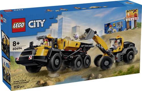 60494 LEGO® CITY Kipplaster und Schaufellader (60494)  Bauset mit 2 Baufahrzeugen und Bürocontainer