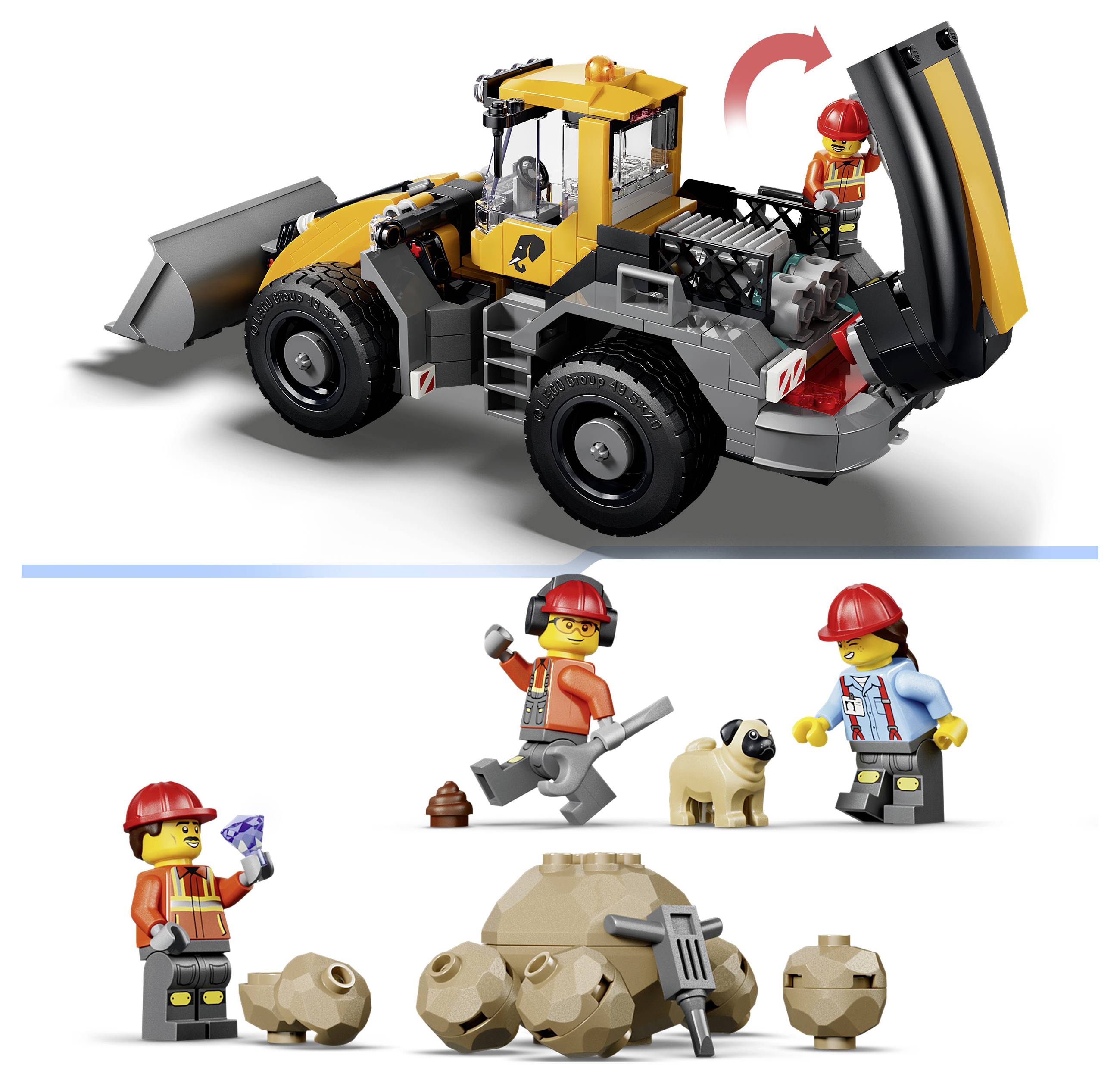 60494 LEGO® CITY Kipplaster und Schaufellader (60494); Bauset mit 2 Baufahrzeugen und Bürocontainer