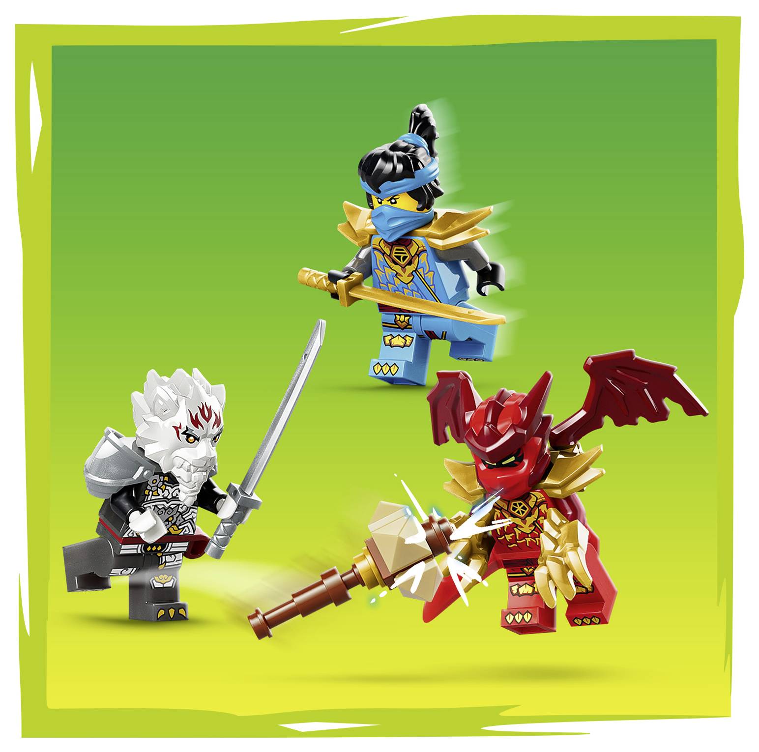 71863 LEGO® NINJAGO Zilvar auf seinem Drachentier Grimtak; Spielzeugmonster mit 3 Minifiguren
