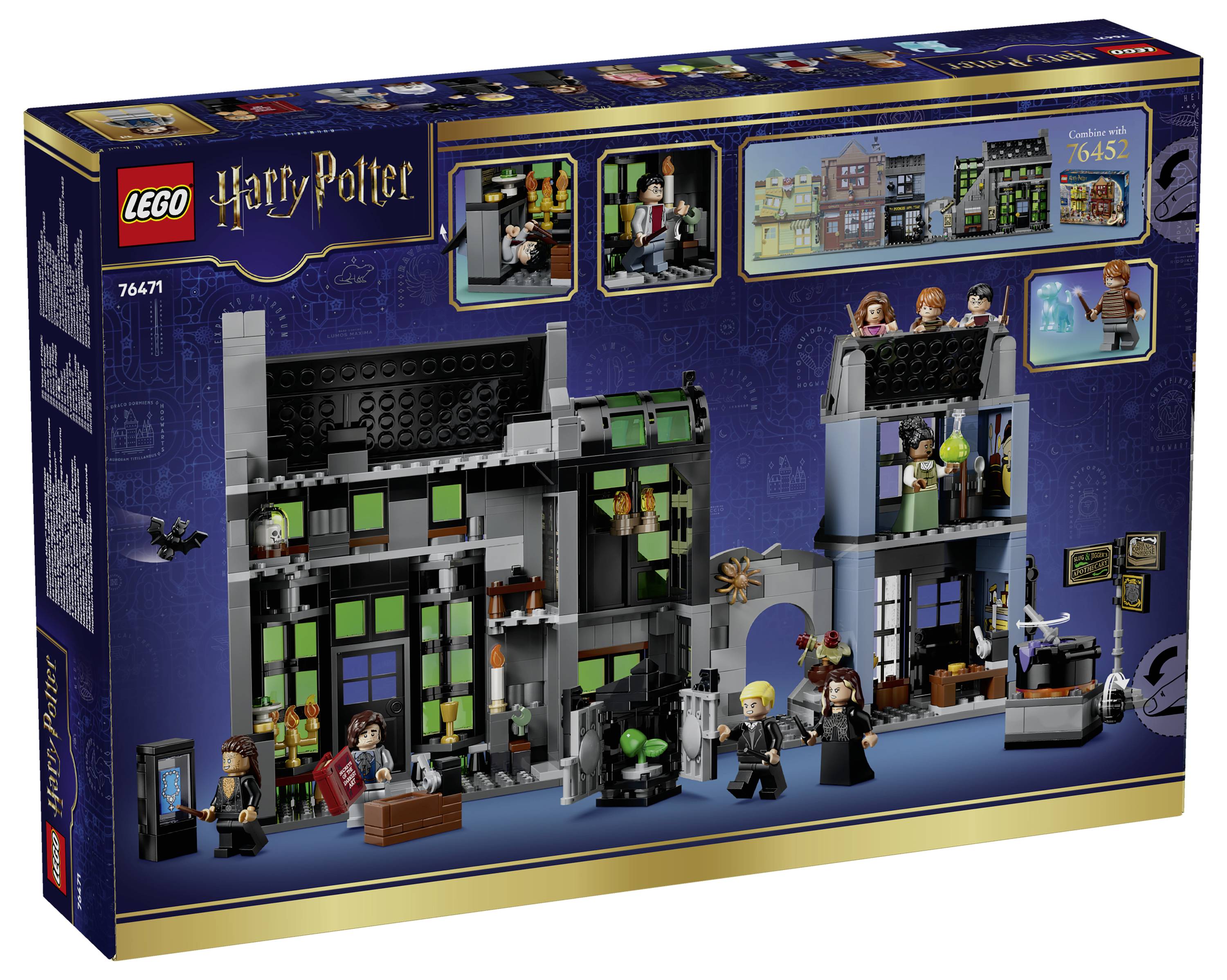 LEGO Harry Potter Hogwarts Set-Karton mit einem detaillierten Schloss-Spielset mit Minifiguren und Szenen aus der Zauberwelt.