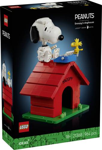 21368 LEGO® IDEAS Peanuts: Snoopys Hundehütte Bauset für Erwachsene mit 2 Figuren