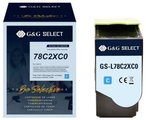 G&G Toner ersetzt Lexmark 78C2XC0 Kompatibel Cyan 5000 Seiten GS-L78C2XC0