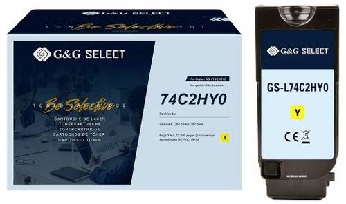 G&G Toner ersetzt Lexmark 74C2HYE Kompatibel Gelb 12000 Seiten GS-L74C2HY0
