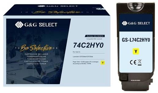 G&G Select Laser-Tonerkartuschen-Verpackung und Kartuschen mit der Kennzeichnung „GS-L74C2HY0