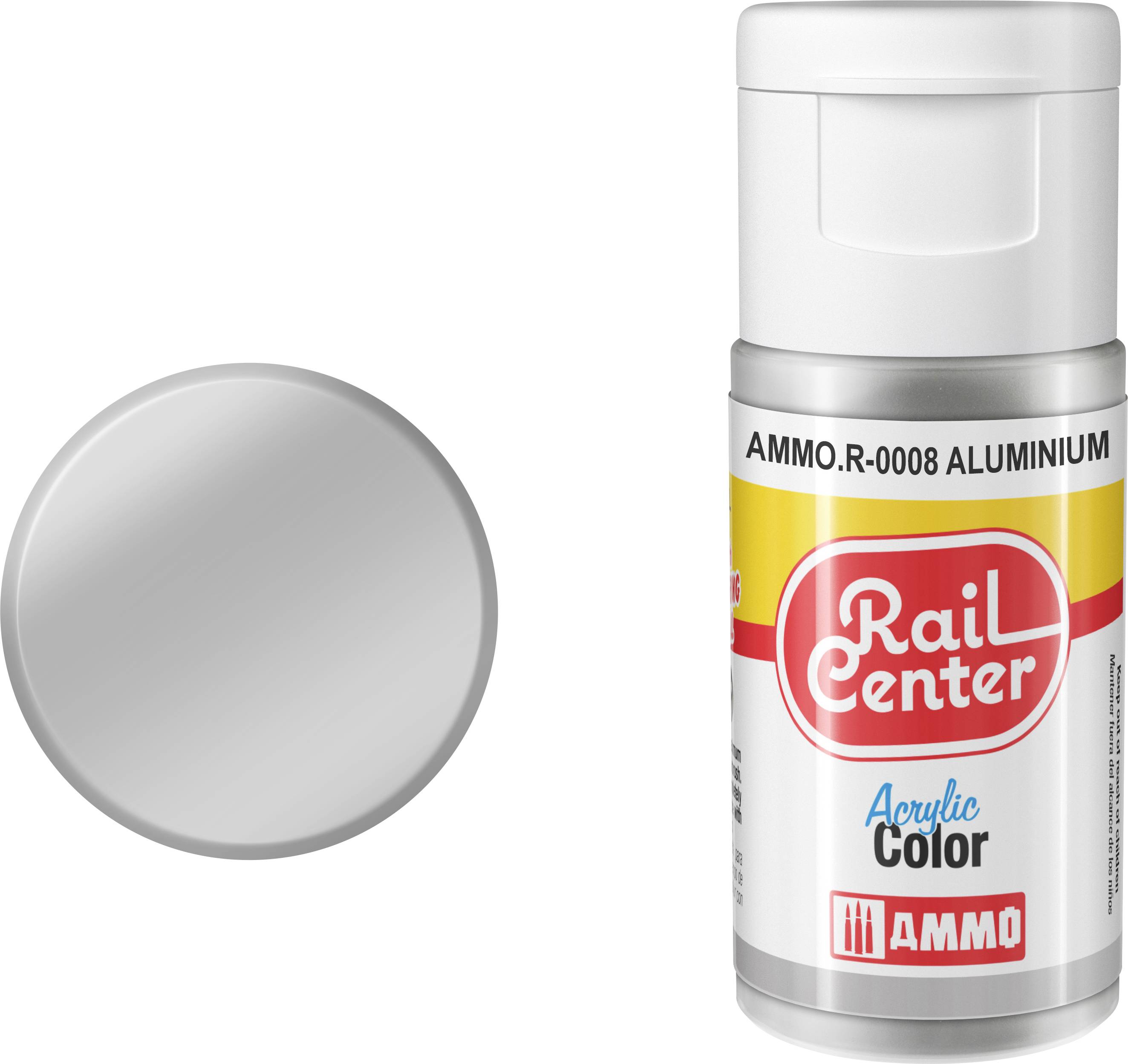 Rail Center Acrylfarbe in einer Dose mit der Bezeichnung „AMMO.R-0008 ALUMINIUM
