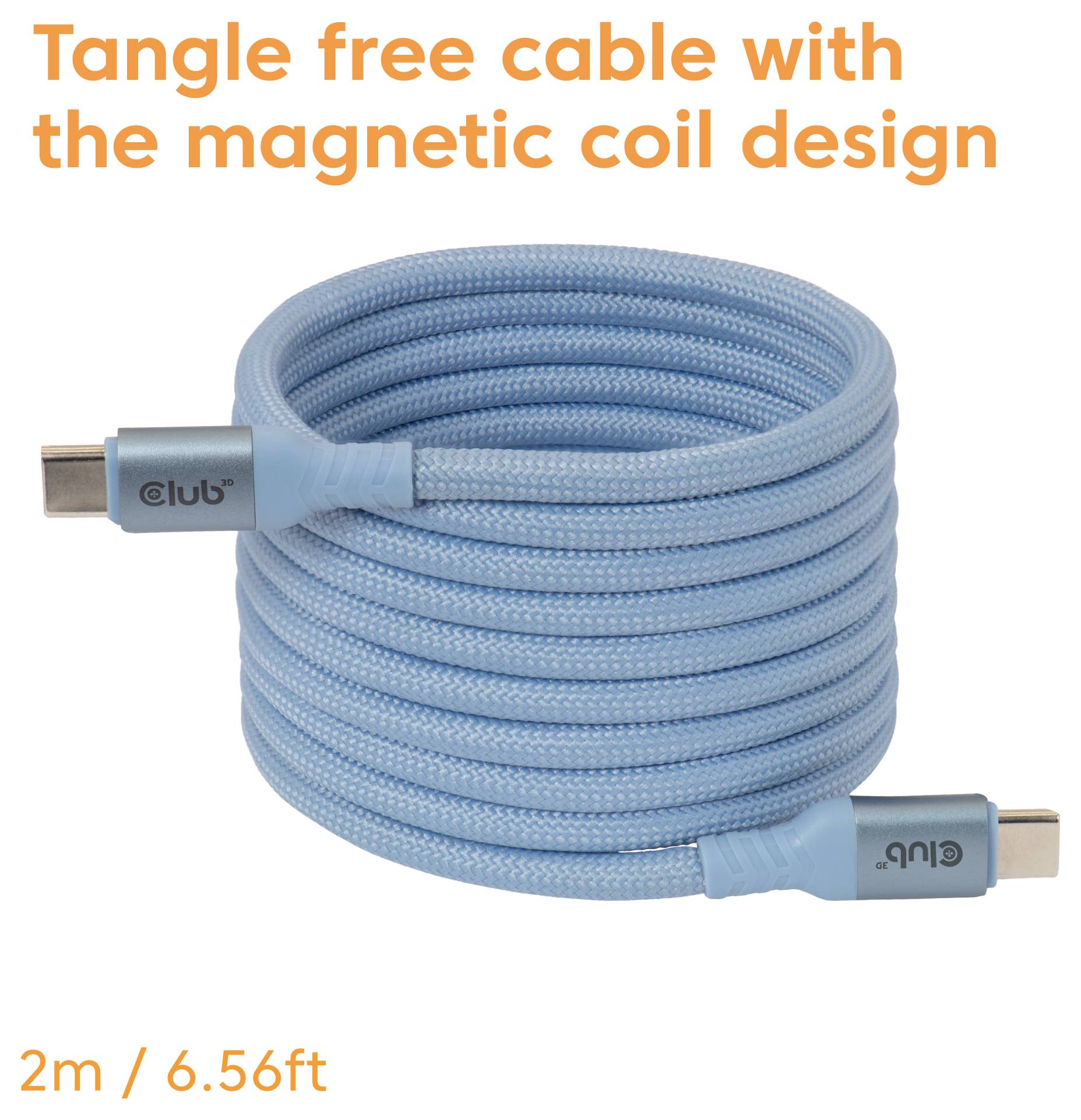 Club3D USB-C® Kabel USB-C® Stecker 2m Blau CAC-3030