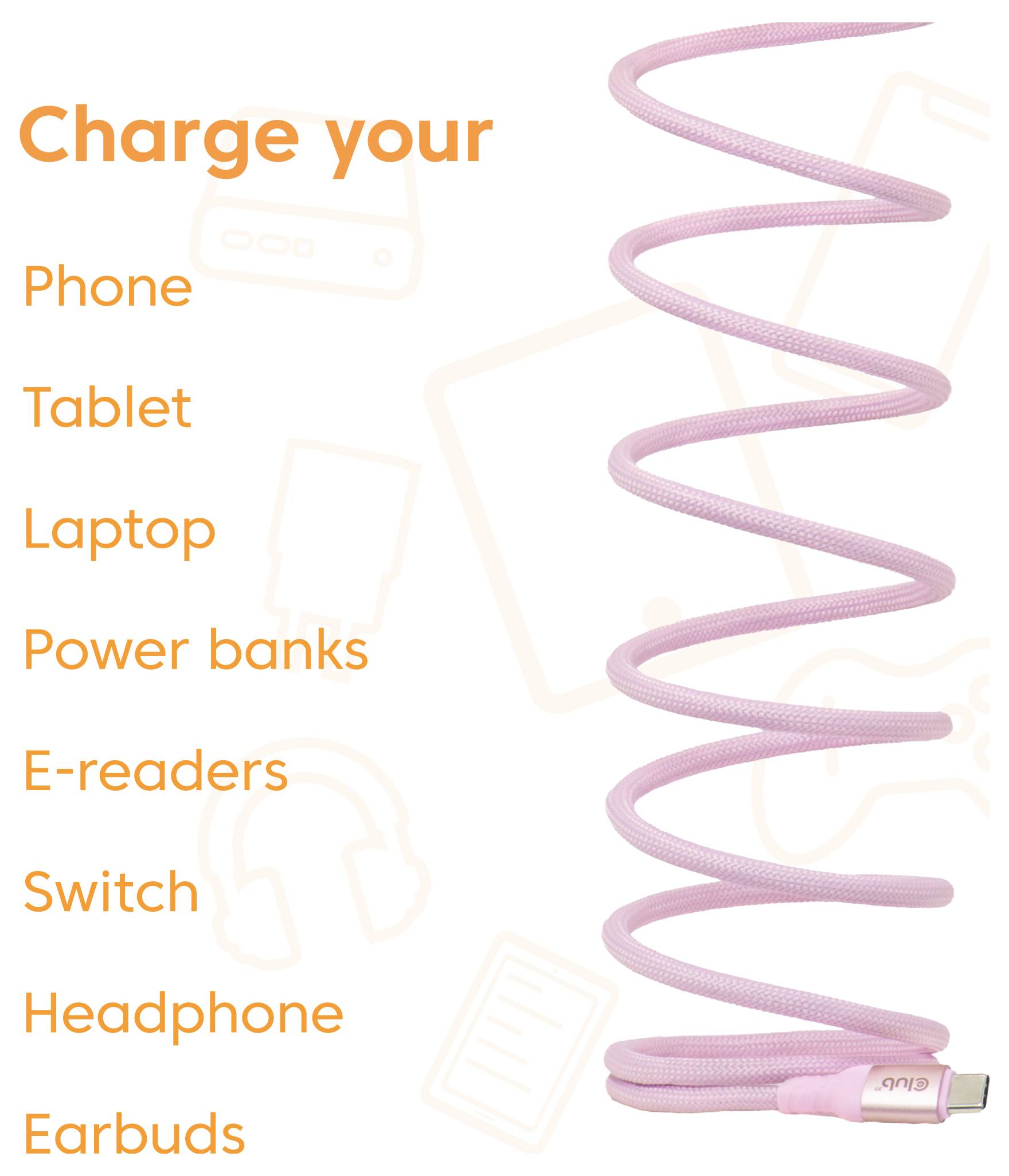 Club3D USB-C® Kabel USB 2.0 USB-C® Stecker 2m Pink CAC-3031