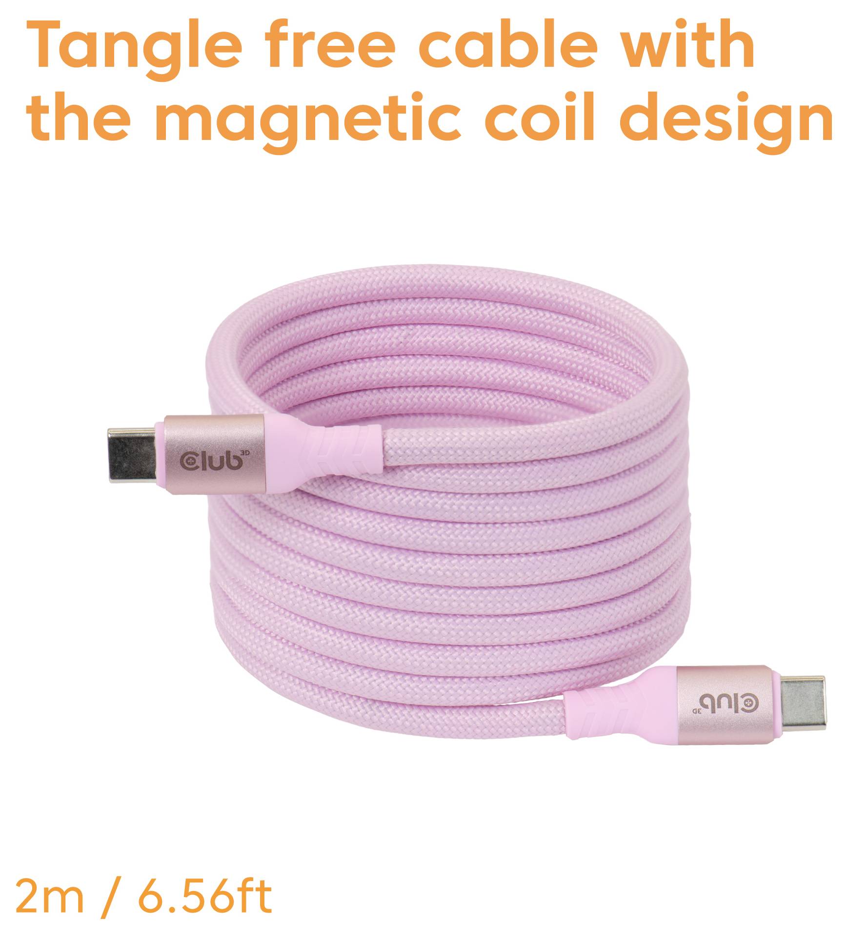 Club3D USB-C® Kabel USB 2.0 USB-C® Stecker 2m Pink CAC-3031