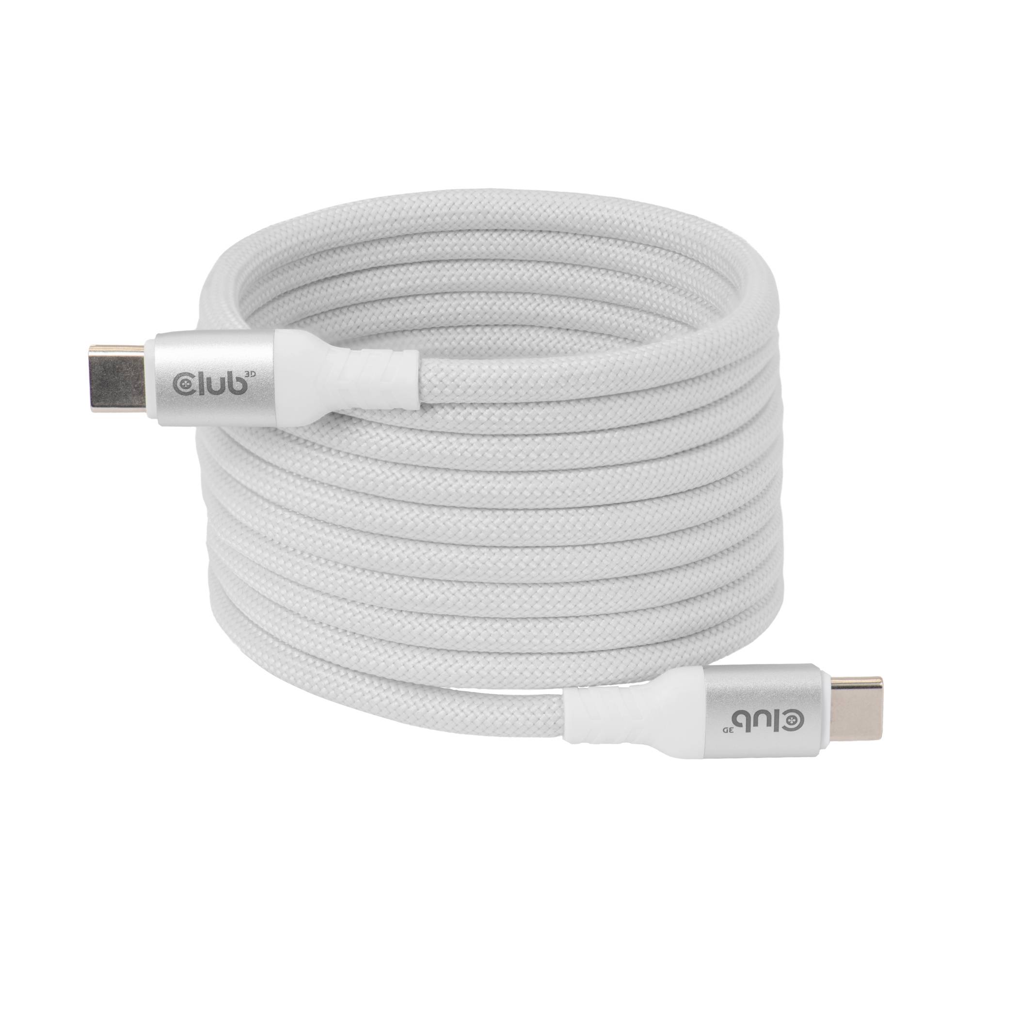 Club3D USB-C® Kabel USB-C® Stecker 2m Weiß CAC-3032