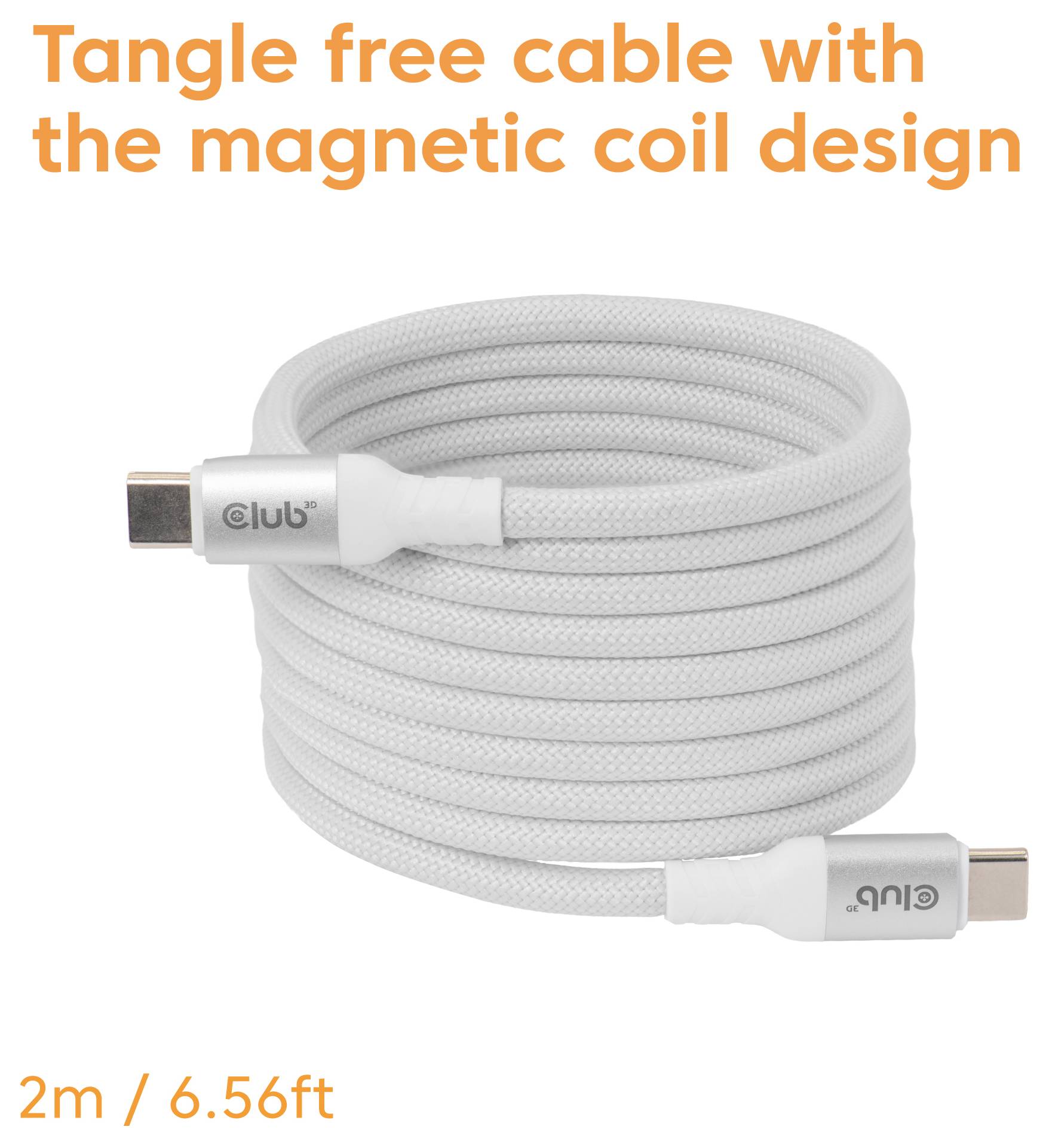 Club3D USB-C® Kabel USB-C® Stecker 2m Weiß CAC-3032