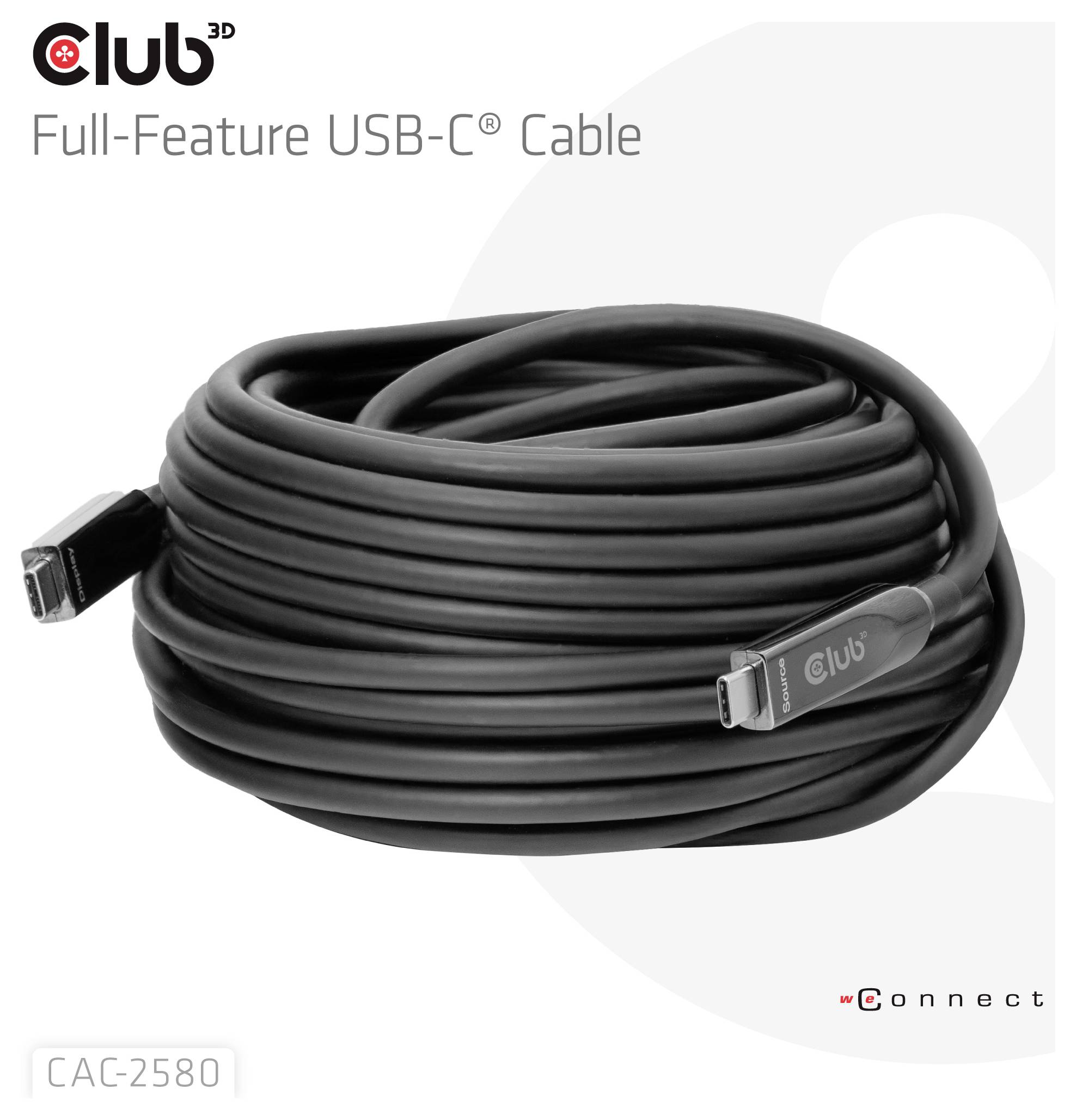 Club3D USB-C® Kabel USB-C® Stecker 15m Schwarz CAC-2580