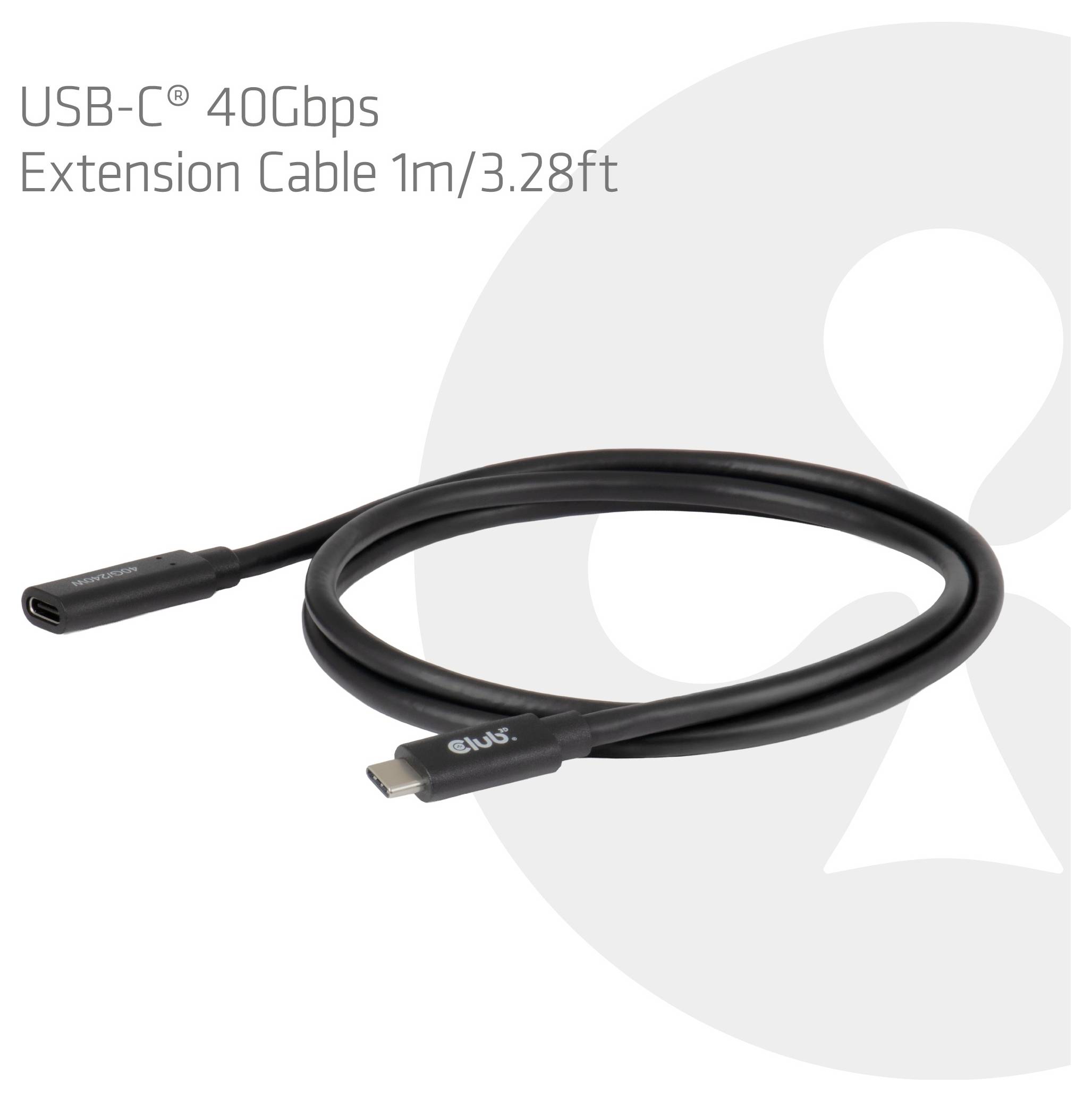 Club3D USB-C® Kabel USB-C® Stecker 1m Schwarz CAC-2502