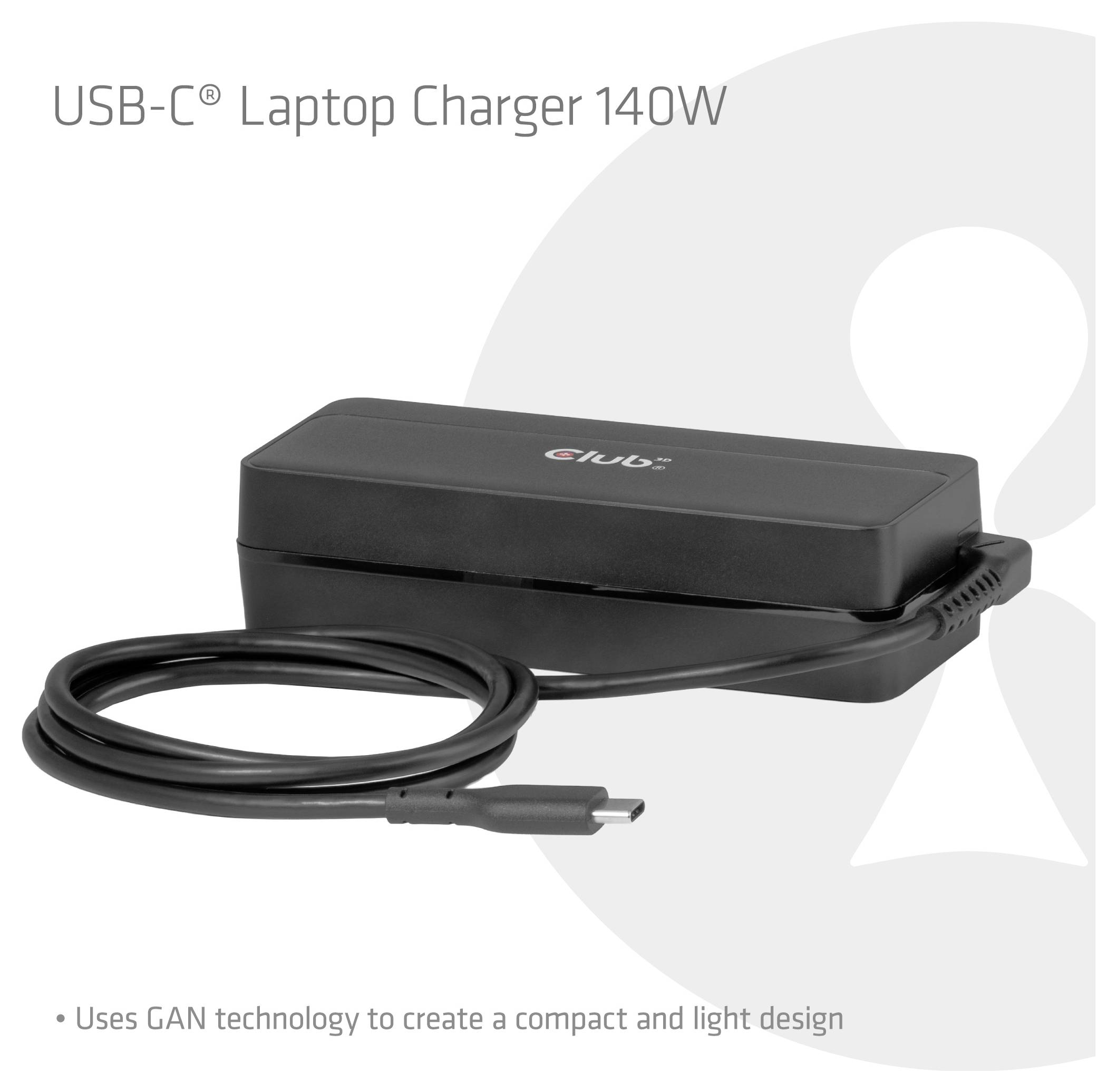 Club3D Notebook-Netzteil 140W 5A GaN