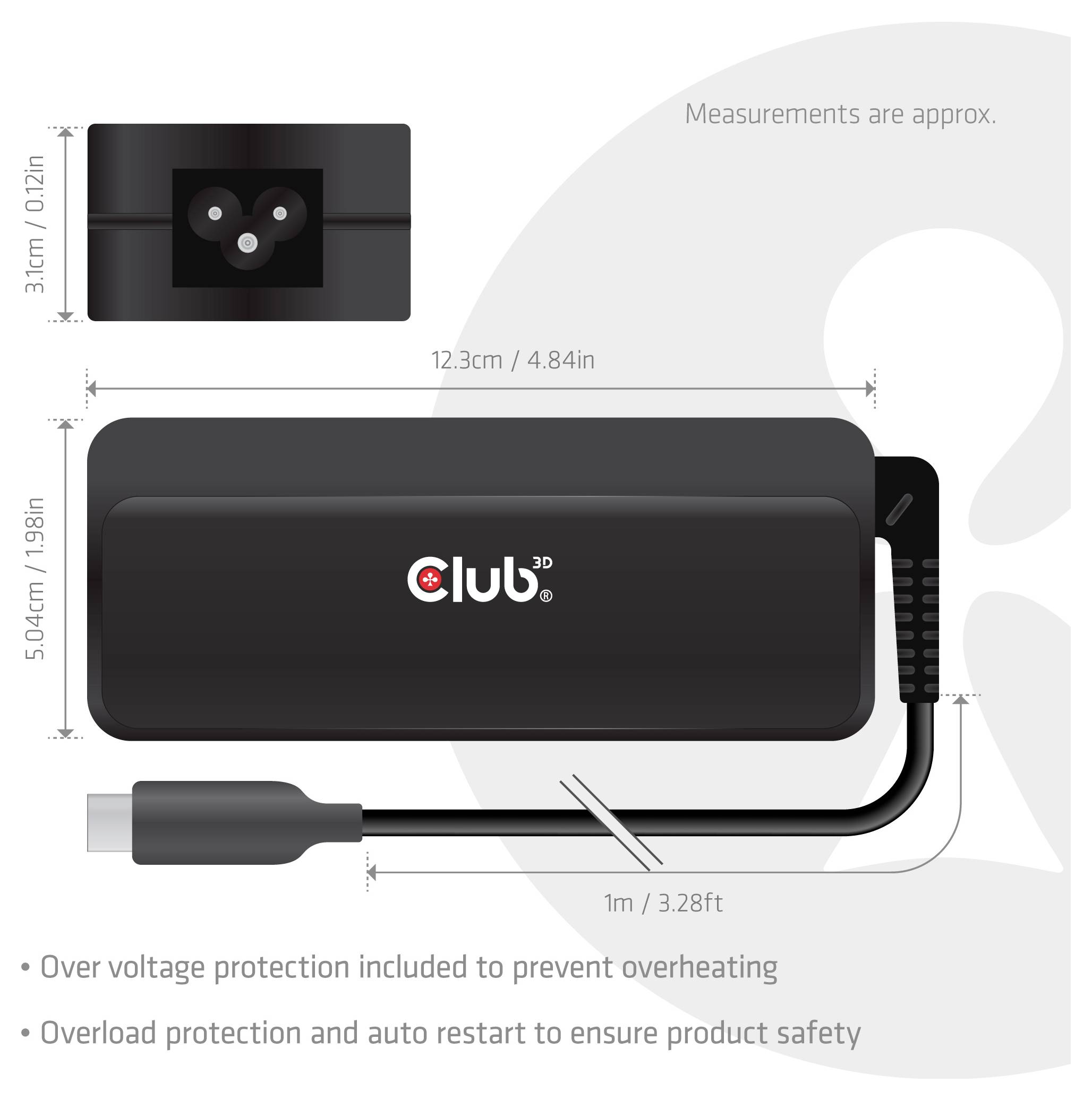 Club3D Notebook-Netzteil 140W 5A GaN