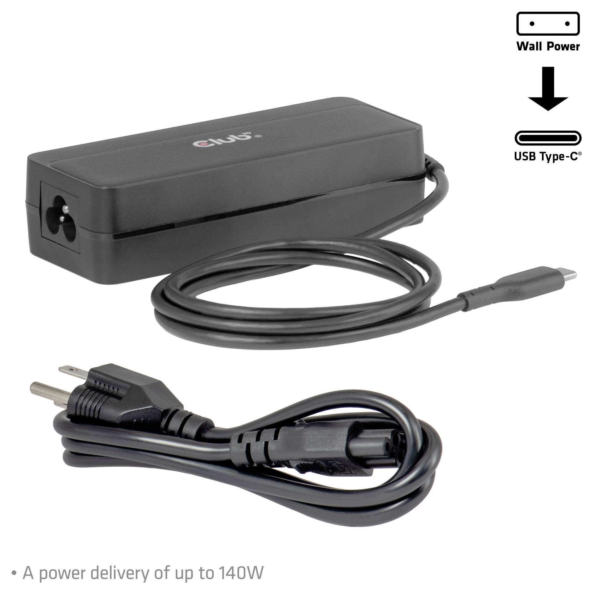 Club3D Notebook-Netzteil 140W 5A GaN