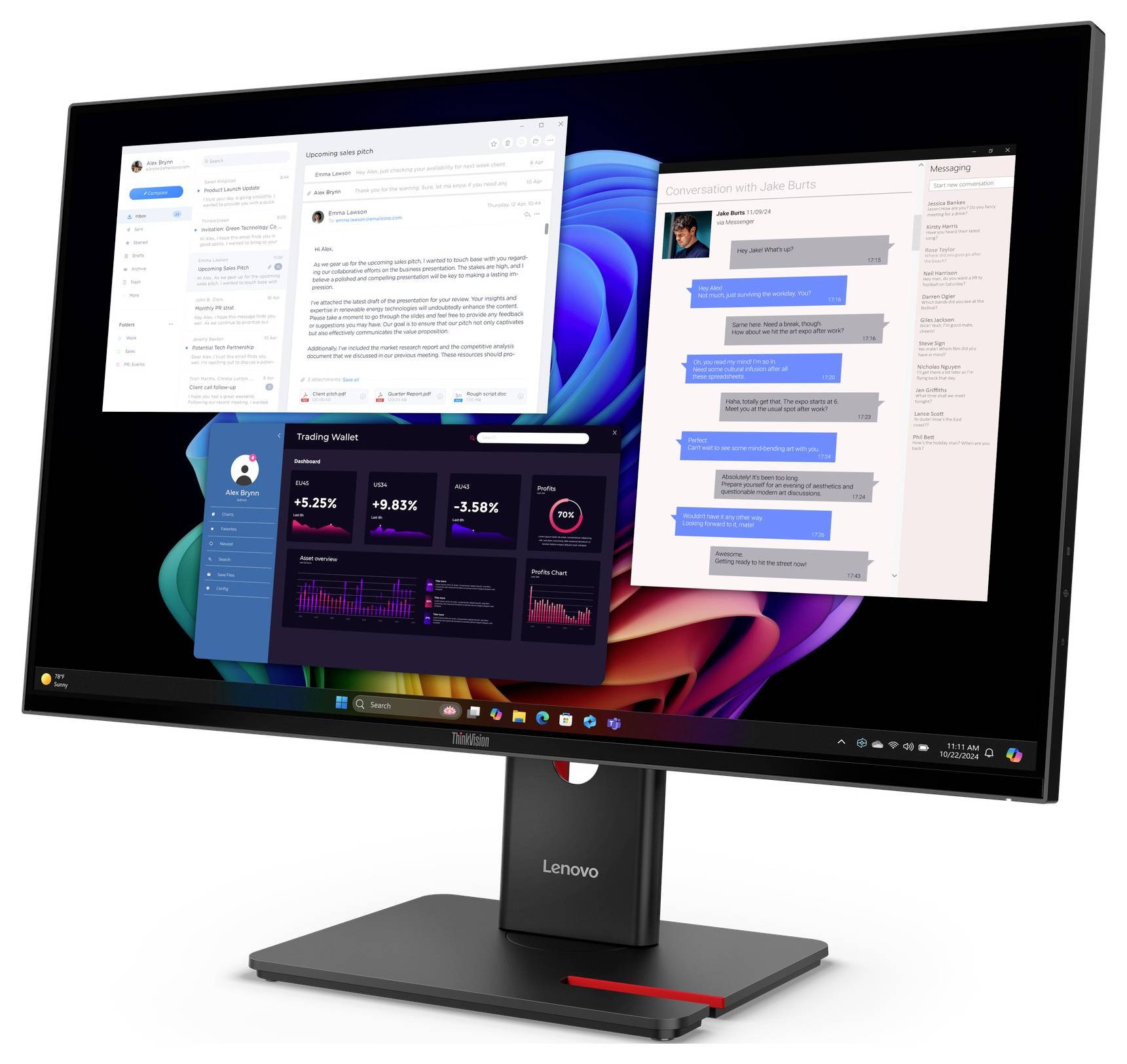 Lenovo ThinkVision LCD-Monitor EEK E (A - G) 68.6cm (27 Zoll) 3840 x 2160 Pixel 16:9 6 ms IPS LCD