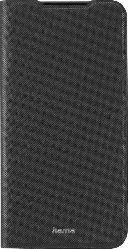 Schwarze Hama-Smartphone-Hülle mit strukturiertem Flip-Cover und abgerundeten Ecken