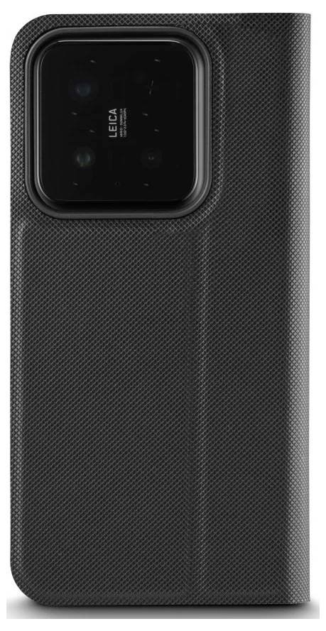 Schwarzes Smartphone-Gehäuse mit großem quadratischen Kameraausschnitt auf der Rückseite, das das Triple-Objektiv-Kameramodul von Leica des Telefons zeigt.