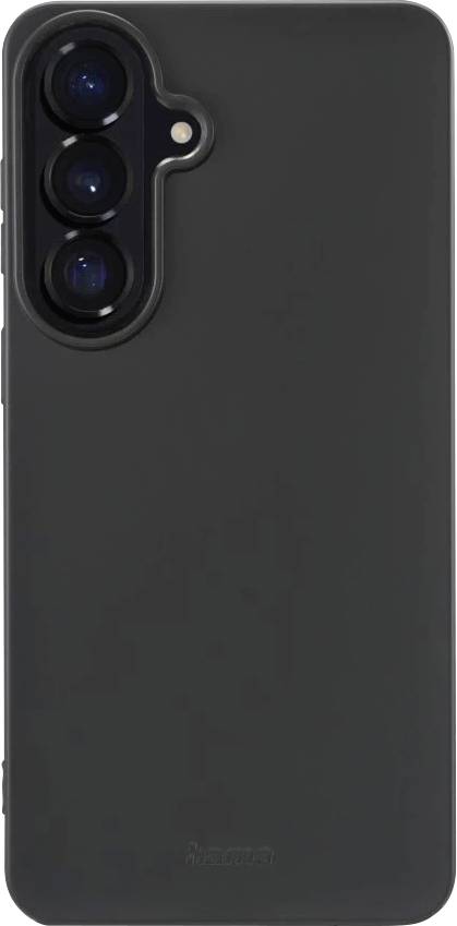 Schwarze Smartphone-Hülle mit drei Kameraausschnitten und einer Blitzöffnung in der hinteren Ecke.