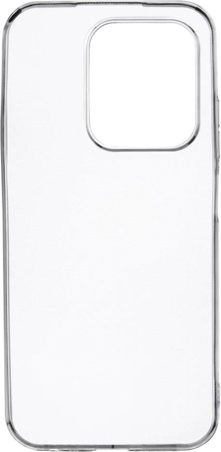 Transparente Smartphone-Schutzhülle mit großem quadratischem Kameraausschnitt oben links.