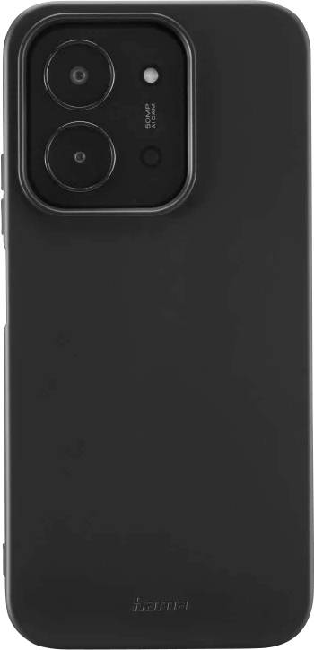 Schwarze Smartphone-Hülle mit großem erhobenen Dual-Kamera-Ausschnitt und kleiner Blitzöffnung oben links.