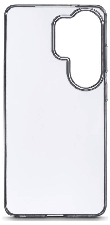 Transparente Smartphone-Schutzhülle mit großem Kameraausschnitt in der oberen rechten Ecke.