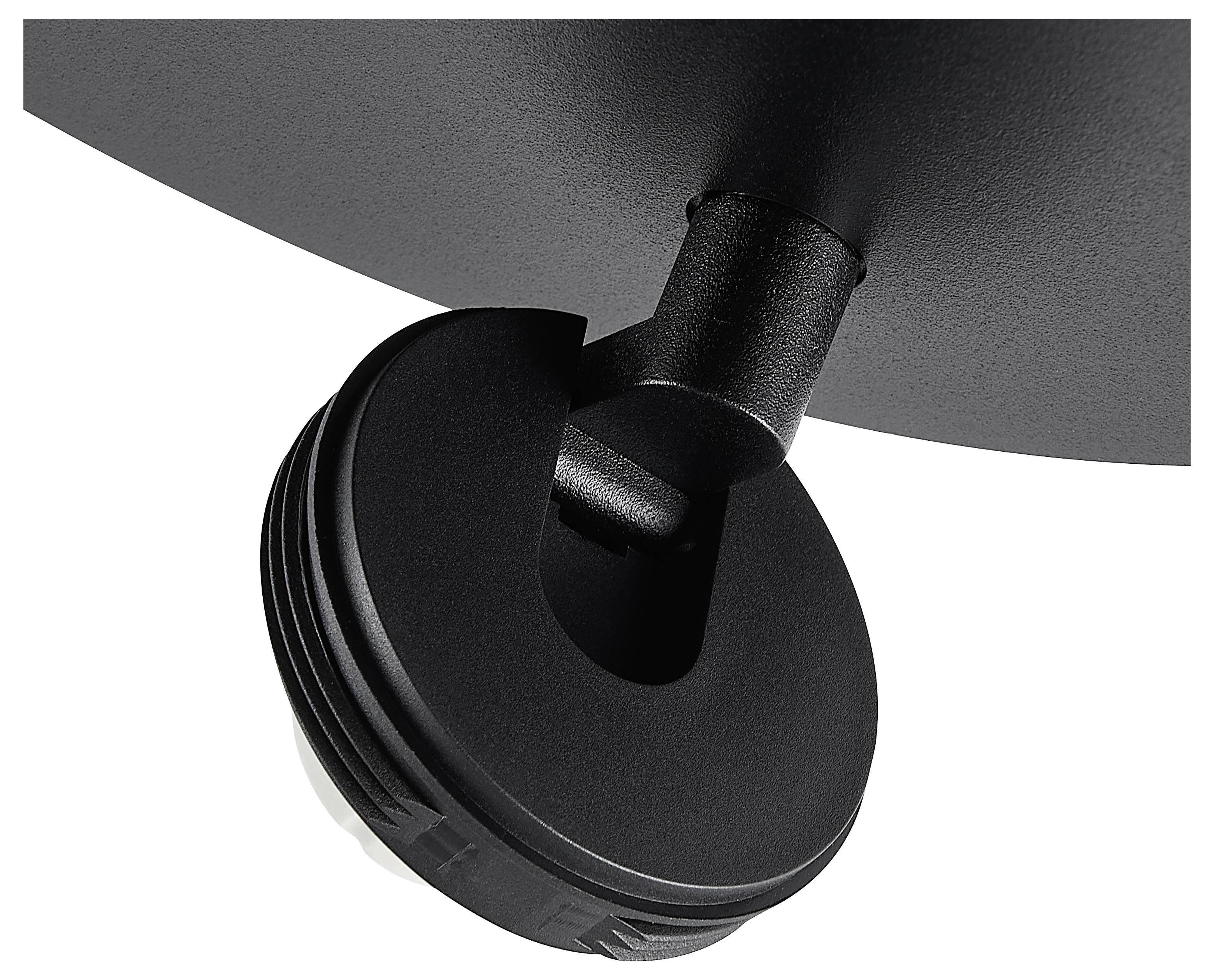 Weiße zylindrische Deckenleuchte mit rundem Baldachin und Downlight-Design.