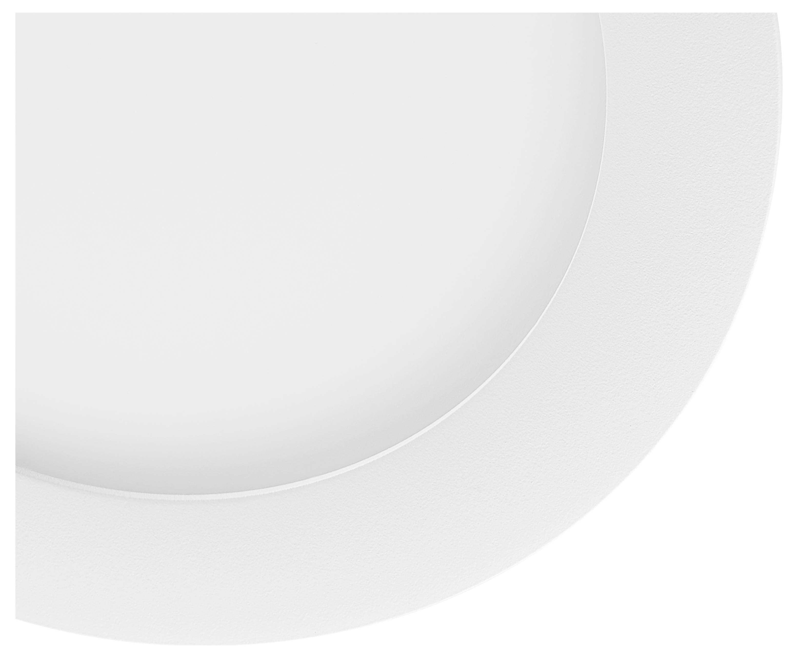Abstrakte weiße konzentrische gekrümmte Bänder auf hellgrauem Hintergrund, die ein minimalistisches geschichtetes Kreisdesign erzeugen.