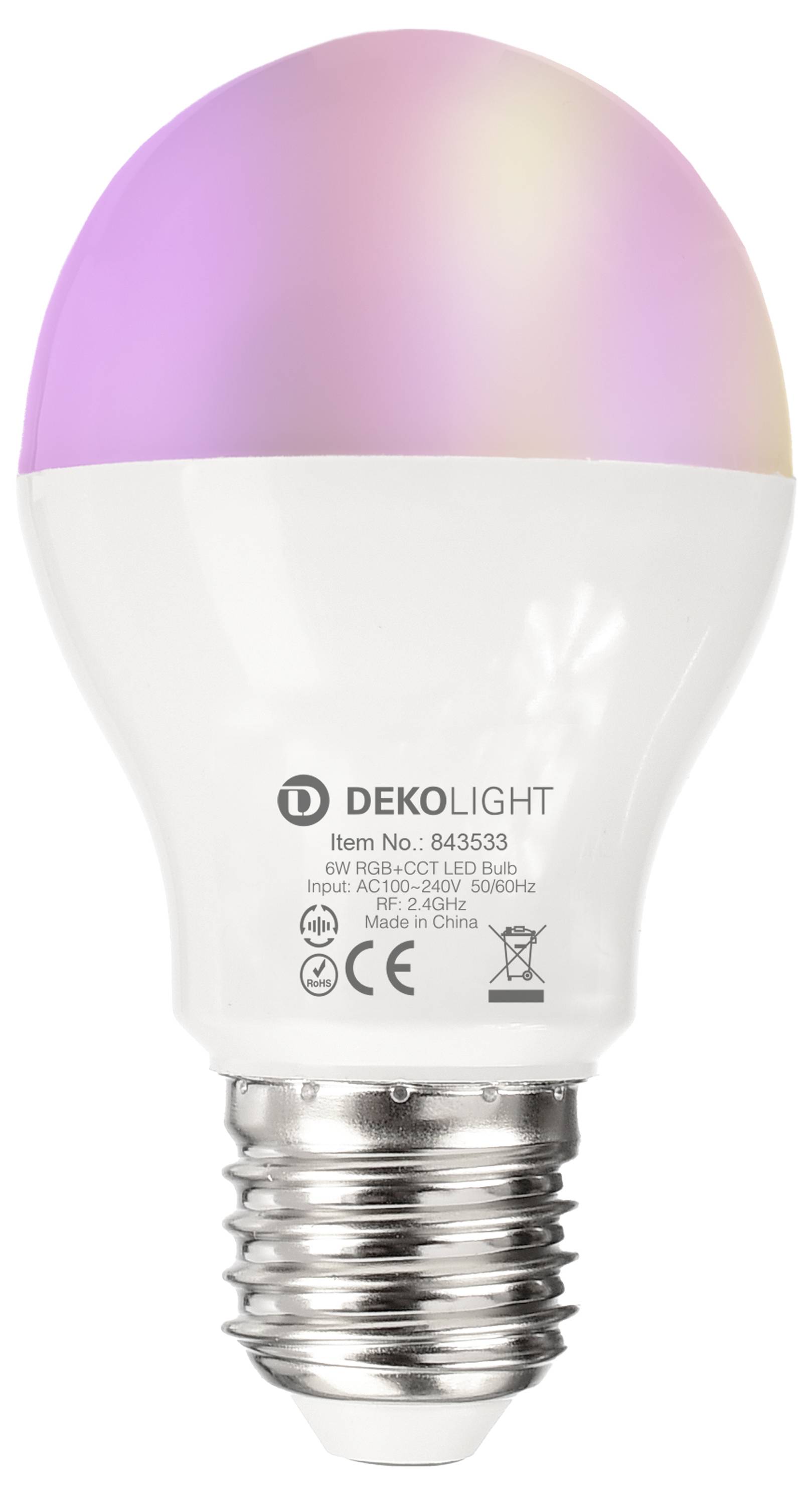 Deko Light 843533 LED EEK F (A - G) E27 6W RGB, Warmweiß, Kaltweiß (Ø x H) 57mm x 100mm 1St.