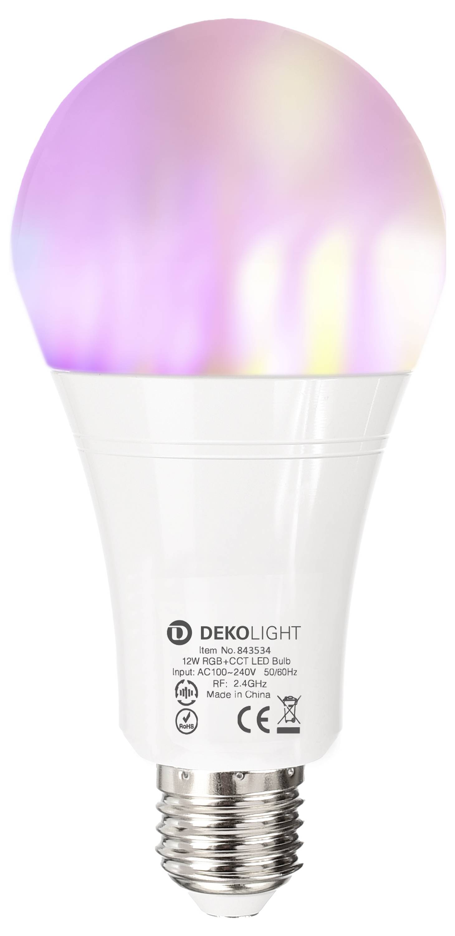 Deko Light 843534 LED EEK F (A - G) E27 12W RGB, Warmweiß, Kaltweiß (Ø x H) 70mm x 147mm 1St.