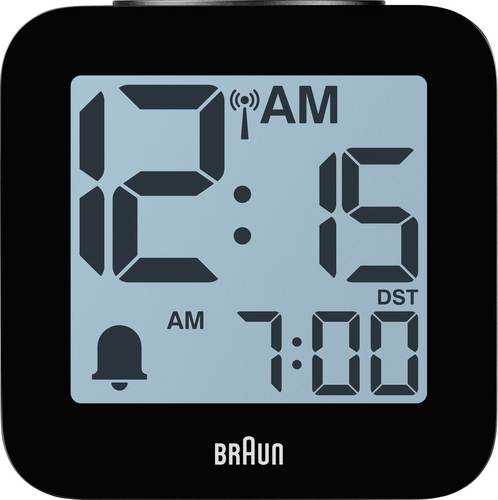 Braun 60077 Wecker Schwarz Großes Display