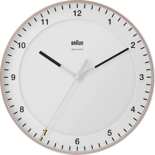 Braun 67110 Funk Wanduhr 330 mm Pink, Weiß
