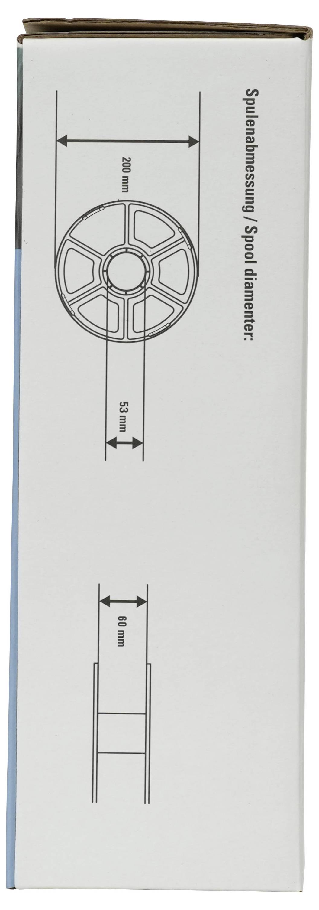 Schachtseite mit Spulendimensionsdiagramm mit der Bezeichnung 