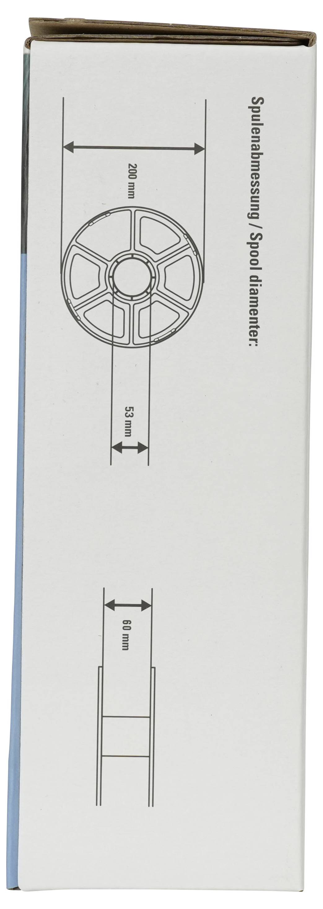 Kassettseitenseite mit einem Spulendiagramm mit der Bezeichnung „Spulenaussenmass / Spulendurchmesser