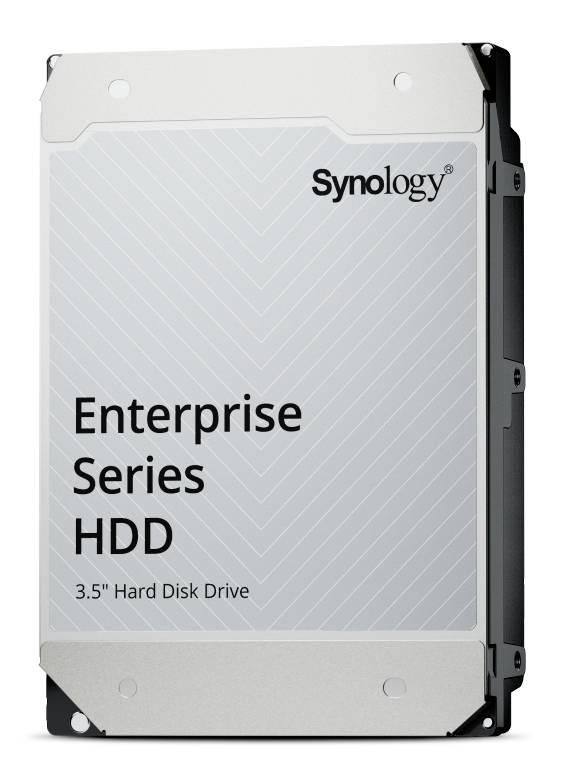 Synology Enterprise Series HDD, eine 3,5-Zoll-Festplatte in Vorderansicht dargestellt.