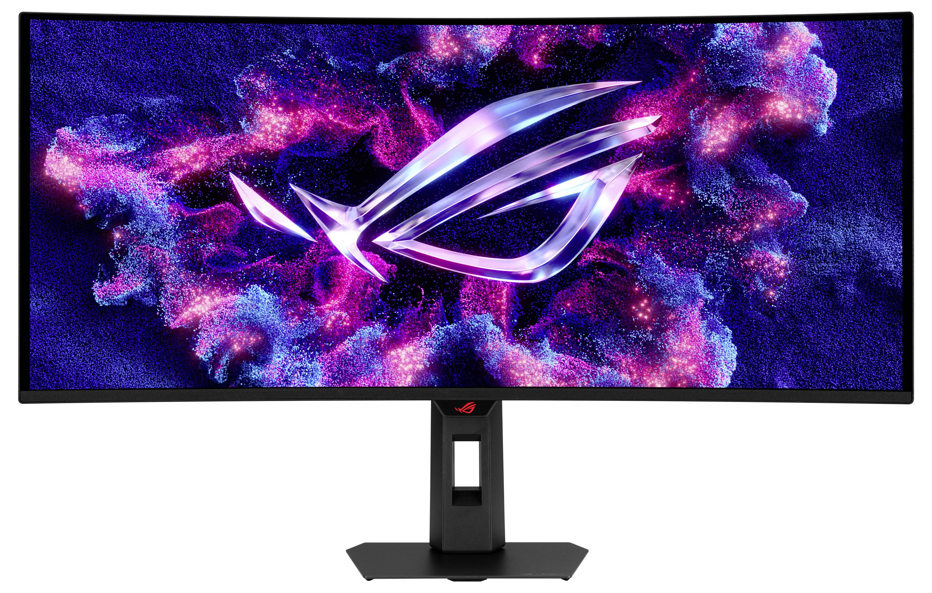 Schwarzer Gaming-Monitor mit dem Phantom Gaming-Logo auf einem dunklen, rauchigen Bildschirm und hellen vertikalen Lichtpaneelen auf beiden Seiten.