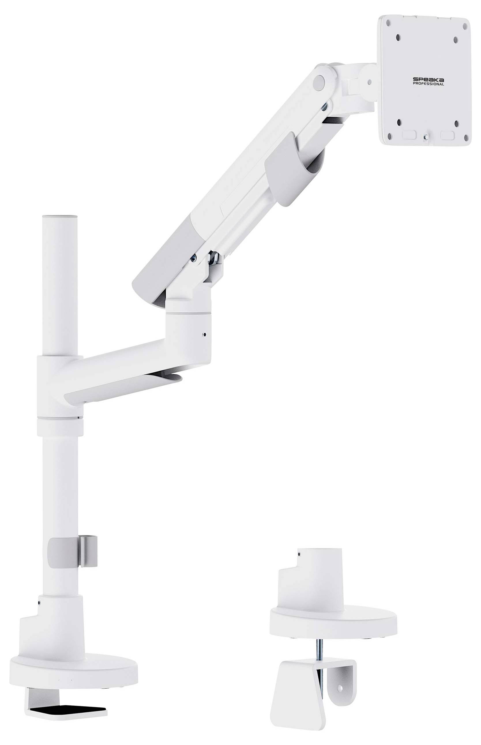 SpeaKa Professional SP-MM-1080 Monitorhalterung 1 43,2cm (17") - 124,5cm (49") Weiß Schwenkbar, Rotierbar