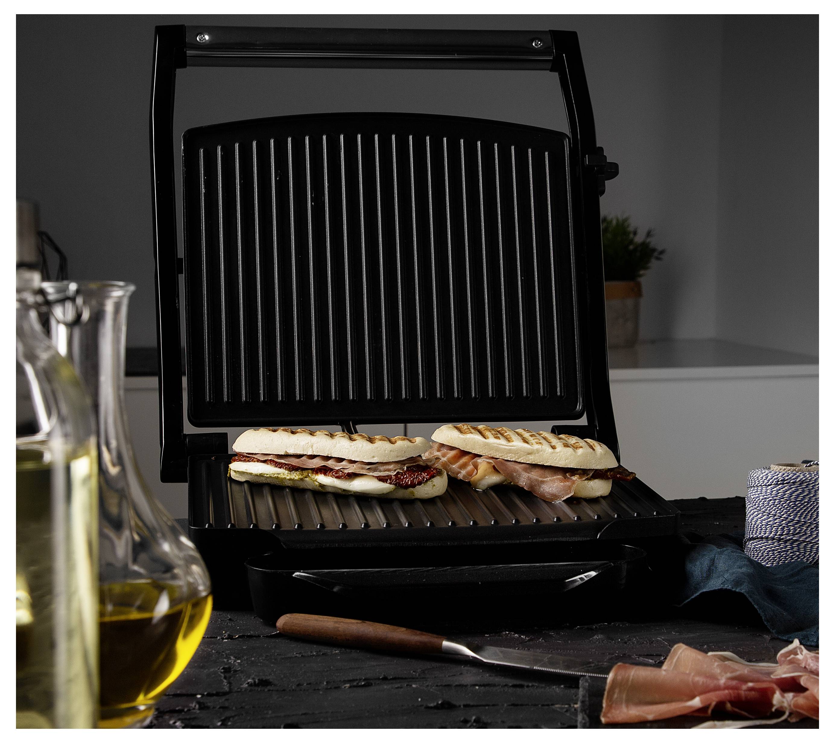 Princess Panini Grill Antihaftbeschichtung, Kontrollleuchte, mit Deckel, Überhitzungsschutz Schwarz