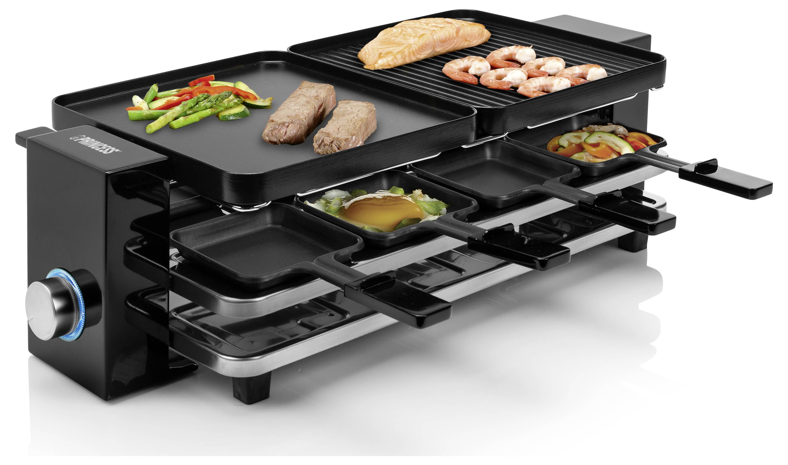 Princess 01.162925.01.001 Raclette 8Pfännchen Schwarz