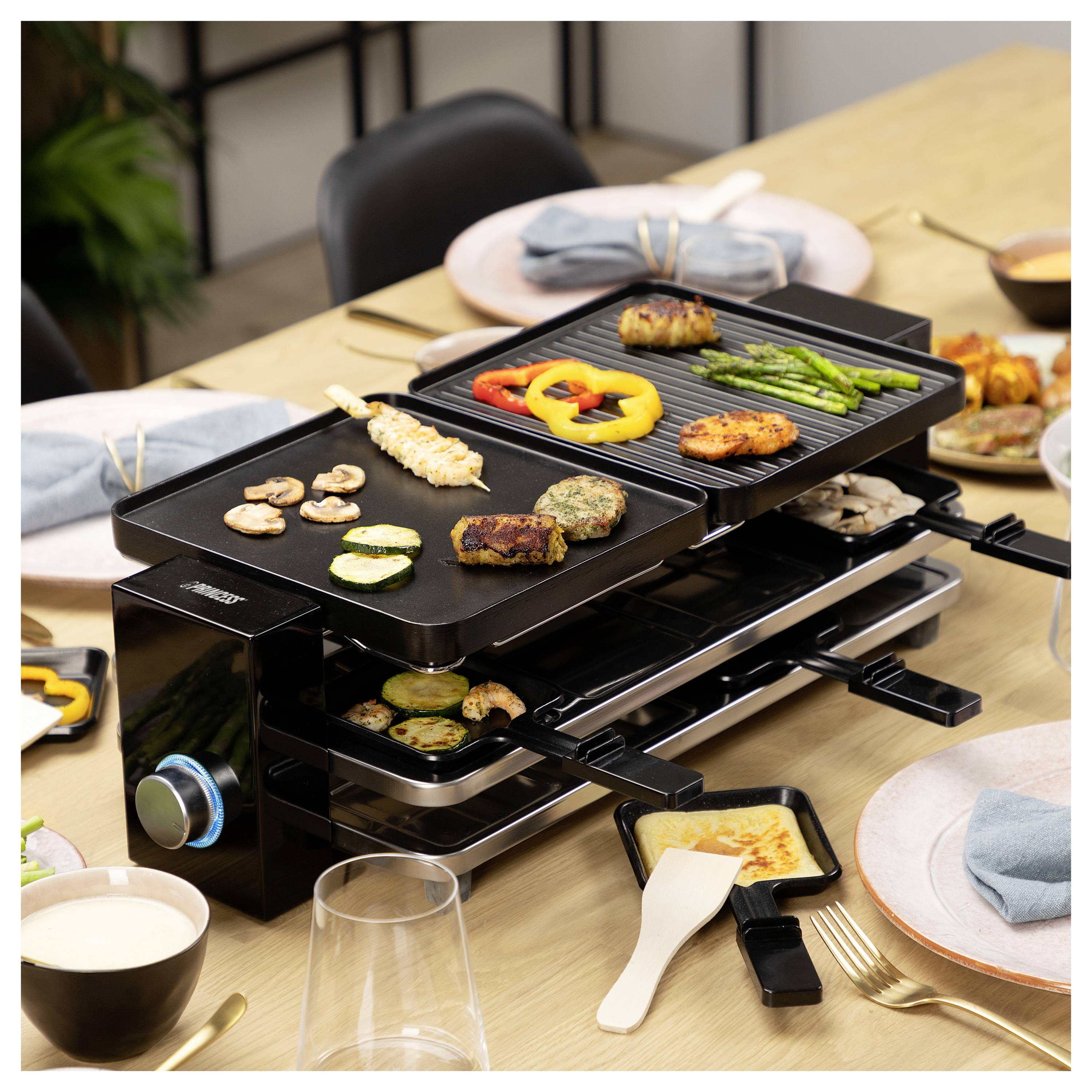 Princess 01.162925.01.001 Raclette 8Pfännchen Schwarz