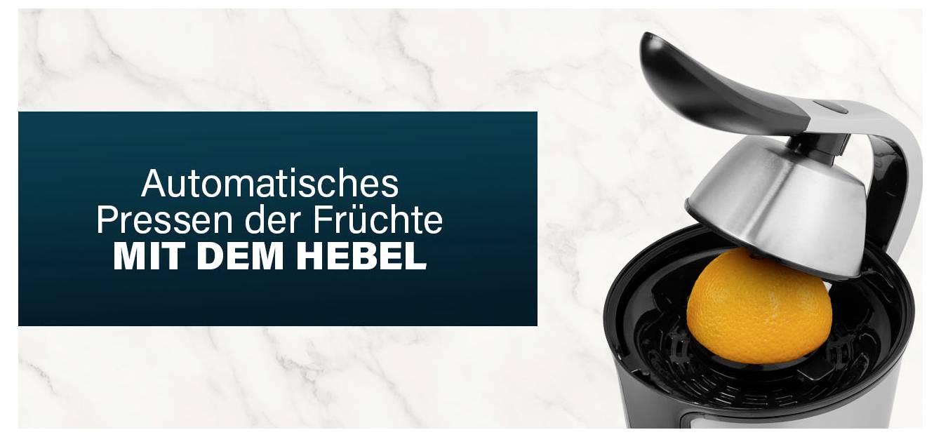 Automatisches Pressen der Früchte MIT DEM HEBEL