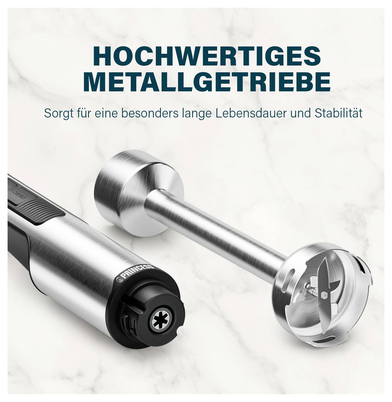 HOCHWERTIGES METALLGETRIEBESorgt für eine besonders lange Lebensdauer und Stabilität.