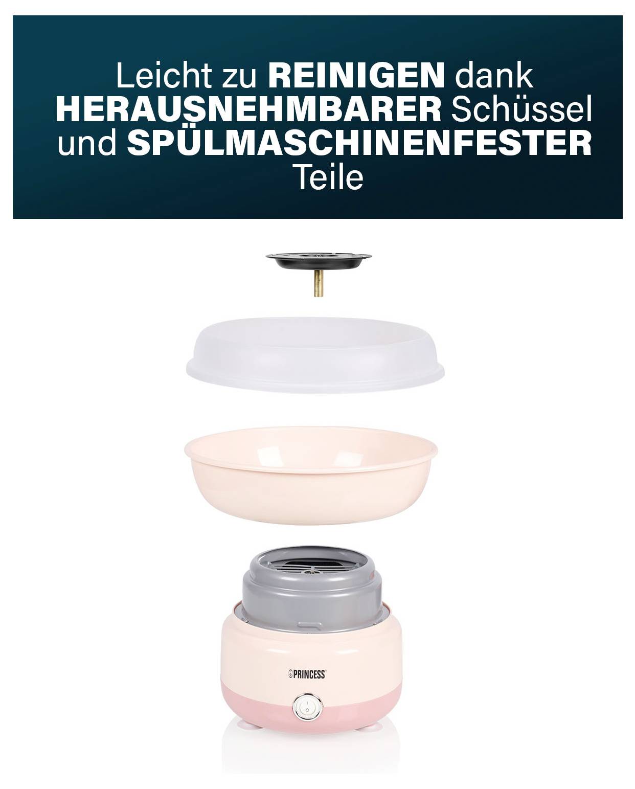 Leicht zu REINIGEN dank HERAUSNEHMBARER Schüssel und SPÜLMASCHINENFESTER Teile