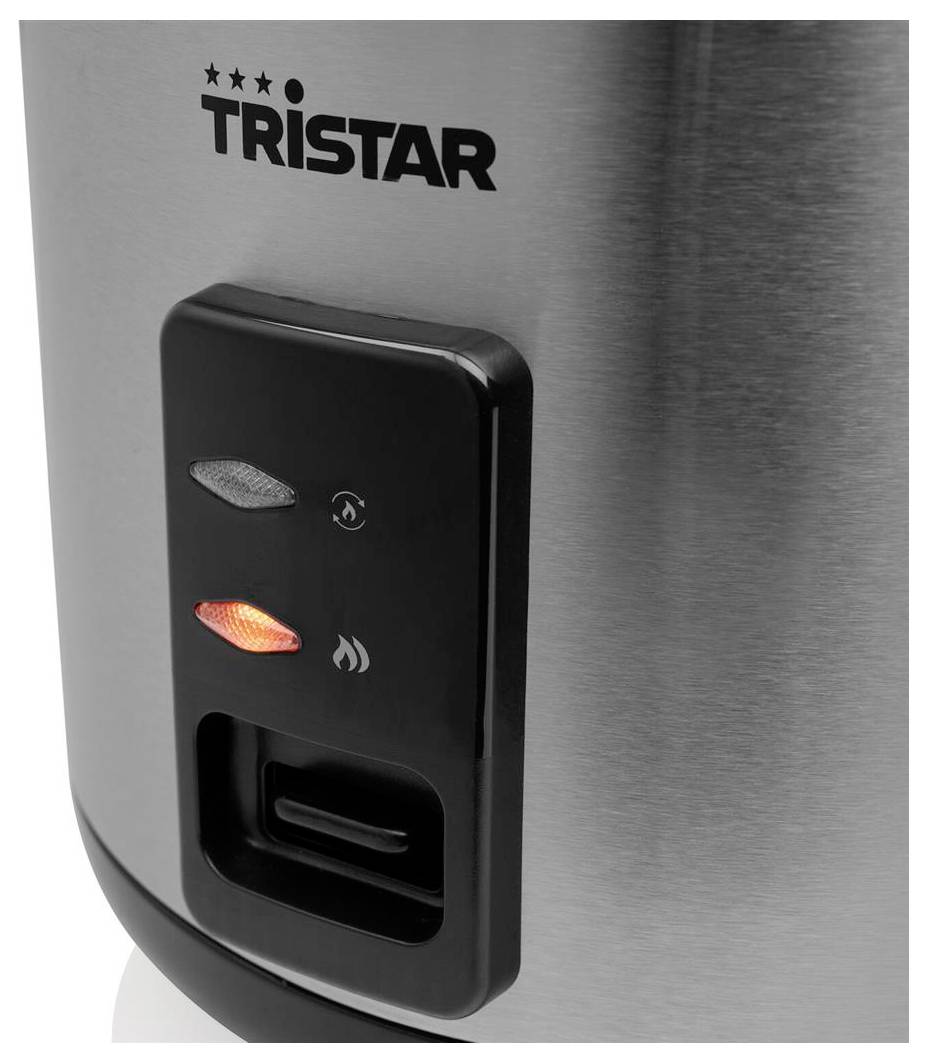 Tristar RK-6147 Reiskocher Schwarz, Silber Antihaftbeschichtung, Kontrollleuchte, mit Messbecher, mit Glasdeckel