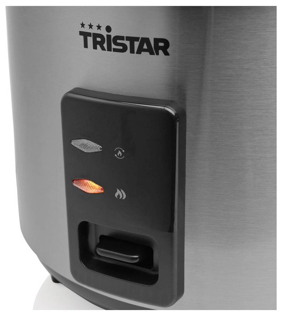 Tristar RK-6148 Reiskocher Schwarz, Silber Antihaftbeschichtung, Kontrollleuchte, mit Messbecher, mit Glasdeckel