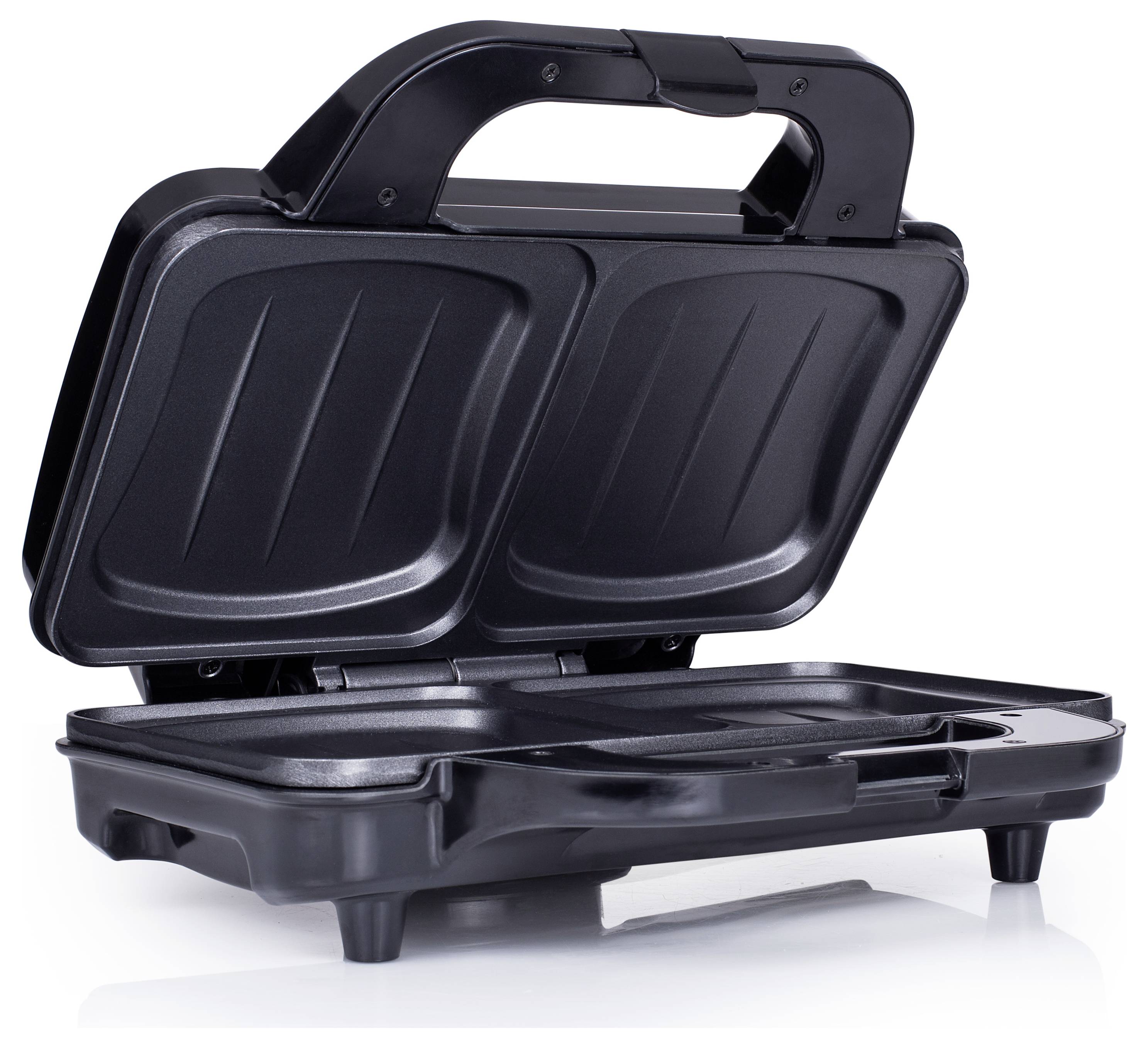 Tristar SA-3060 Sandwichmaker Antihaftbeschichtung, BPA-frei, Kontrollleuchte, Überhitzungsschutz Schwarz, Edelstahl