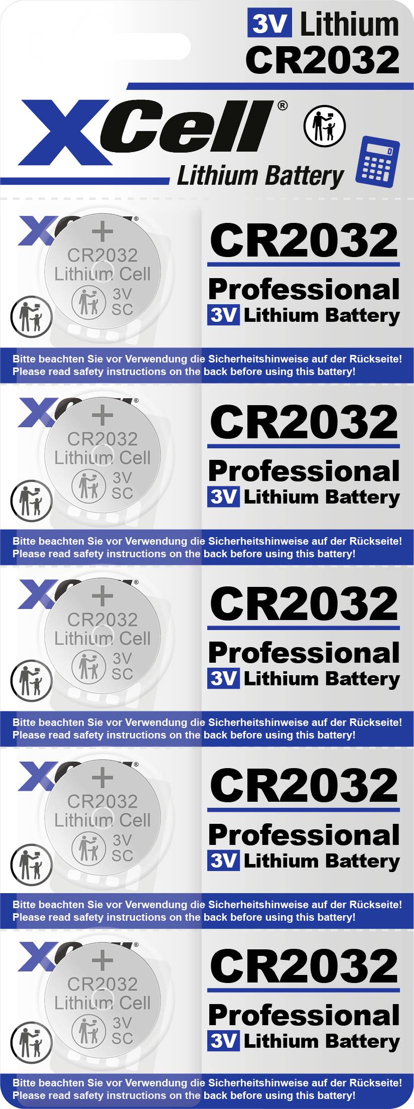 XCell Knopfzelle CR2032 3 V 5 St. 220 Lithium