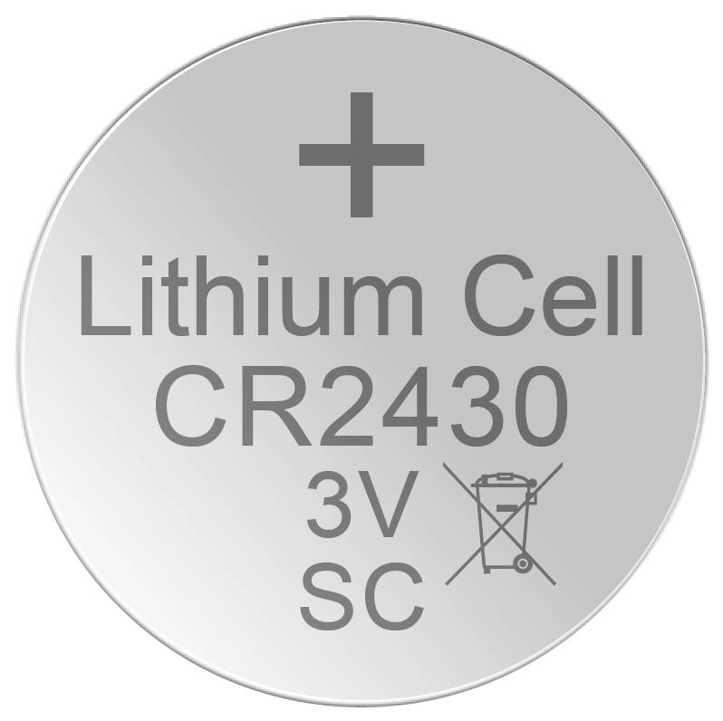 CR2430 3V Lithium-Knopfzellenbatterie mit Beschriftung 